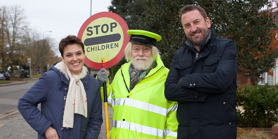 Not Going Out. Image shows from L to R: Lucy (Sally Bretton), Fred (Ian Lindsay), Lee (Lee Mack)