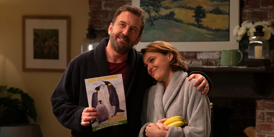 Not Going Out. Image shows from L to R: Lee (Lee Mack), Lucy (Sally Bretton)