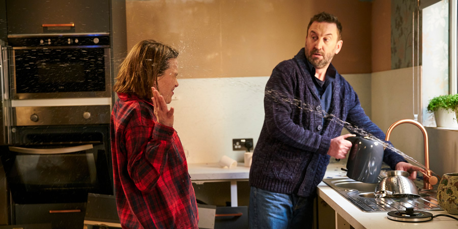 Not Going Out. Image shows from L to R: Lucy (Sally Bretton), Lee (Lee Mack)