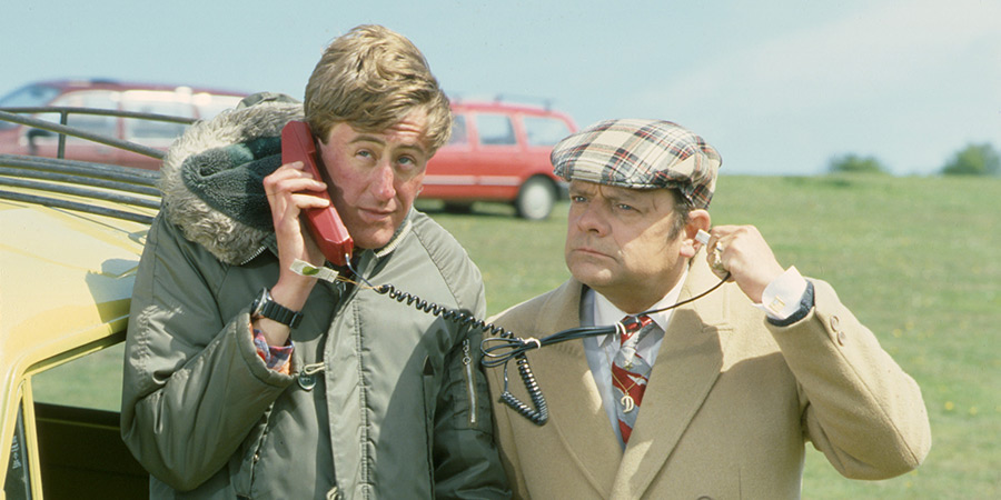 Only Fools And Horses. Image shows left to right: Rodney (Nicholas Lyndhurst), Del (David Jason)