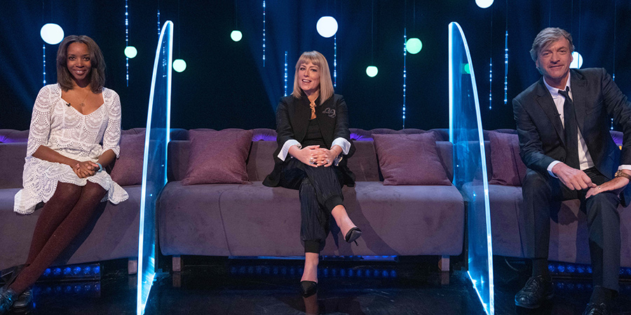 Paul Sinha's TV Showdown. Image shows from L to R: Josie D'Arby, Fay Ripley, Richard Madeley