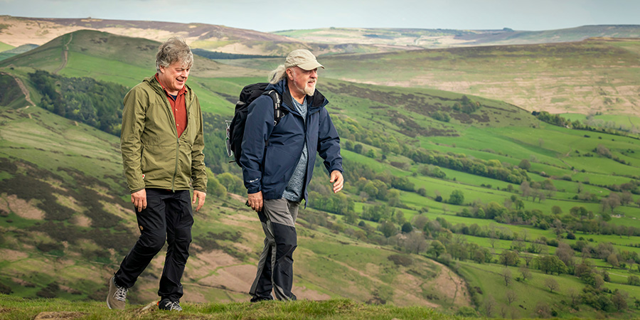 Perfect Pub Walks With Bill Bailey. Image shows left to right: Alan Davies, Bill Bailey