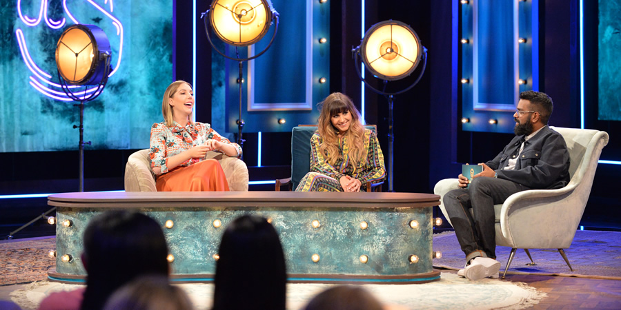 The Ranganation. Image shows from L to R: Katherine Ryan, Natasia Demetriou, Romesh Ranganathan. Copyright: Zeppotron