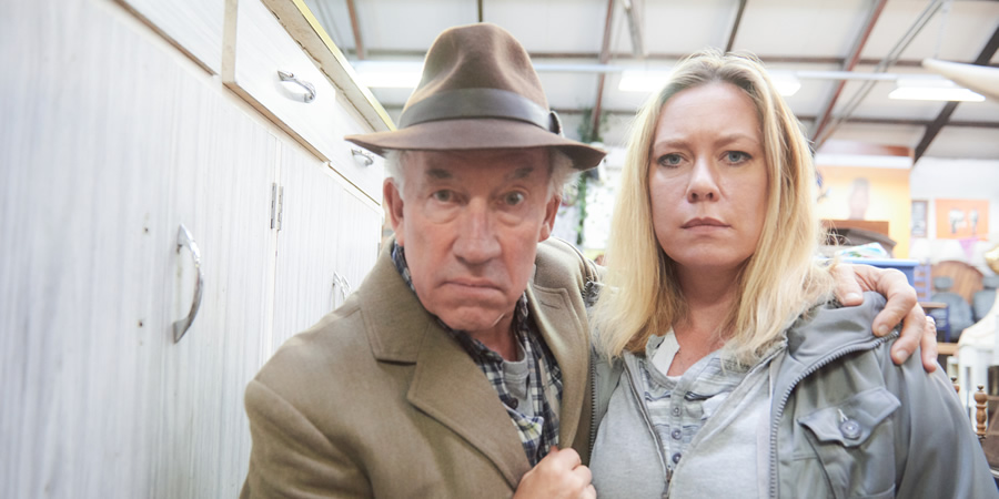 The Rebel. Image shows from L to R: Henry Palmer (Simon Callow), Cath (Anna Crilly). Copyright: Retort