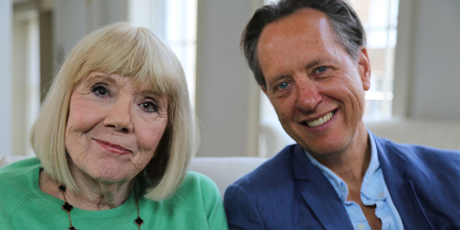 Richard E. Grant On... Ealing Comedies. Image shows from L to R: Diana Rigg, Richard E. Grant. Copyright: Phil McIntyre Entertainment