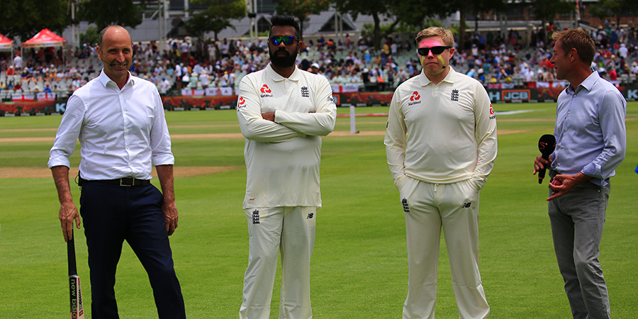 Rob And Romesh Vs. Image shows from L to R: Nasser Hussain, Romesh Ranganathan, Rob Beckett. Copyright: CPL Productions