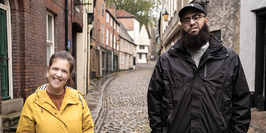 Trip Hazard: My Great British Adventure. Image shows from L to R: Rosie Jones, Jamali Maddix