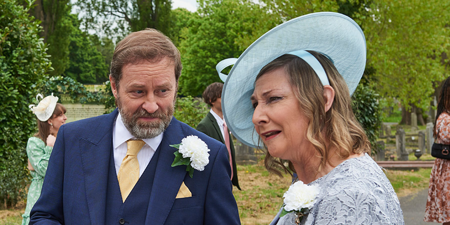 Rosie Molloy Gives Up Everything. Image shows left to right: Conall Molloy (Ardal O'Hanlon), Win Molloy (Pauline McLynn)