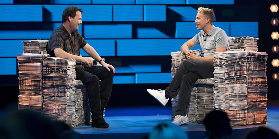 The Russell Howard Hour. Image shows from L to R: Adam Kay, Russell Howard. Copyright: Avalon Television