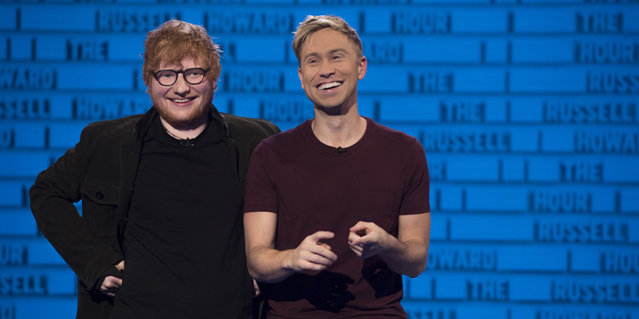 The Russell Howard Hour. Image shows from L to R: Ed Sheeran, Russell Howard. Copyright: Avalon Television