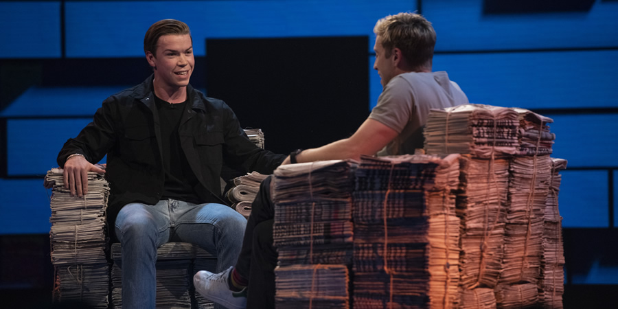 The Russell Howard Hour. Image shows from L to R: Will Poulter, Russell Howard. Copyright: Avalon Television