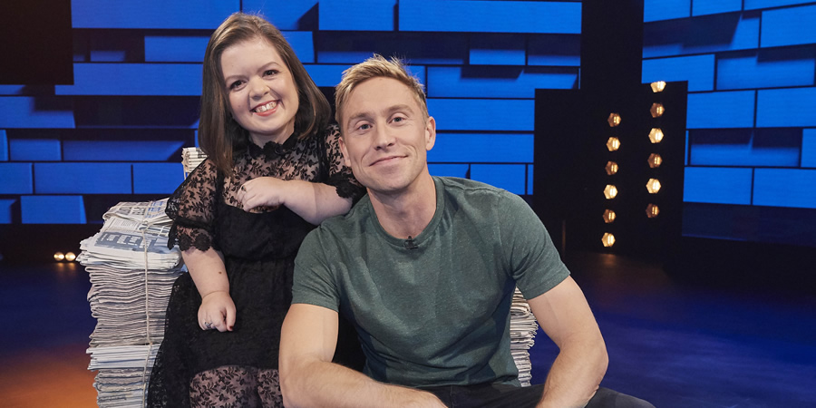 The Russell Howard Hour. Image shows from L to R: Sinéad Burke, Russell Howard. Copyright: Avalon Television