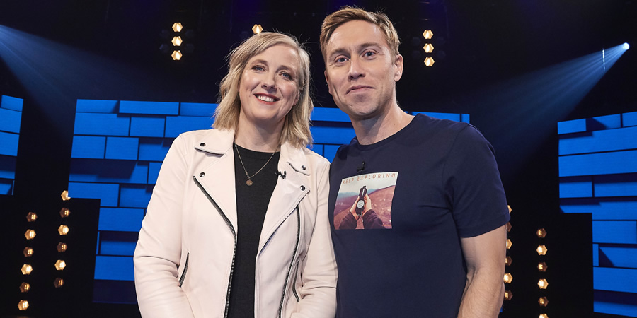 The Russell Howard Hour. Image shows from L to R: Carole Cadwalladr, Russell Howard. Copyright: Avalon Television