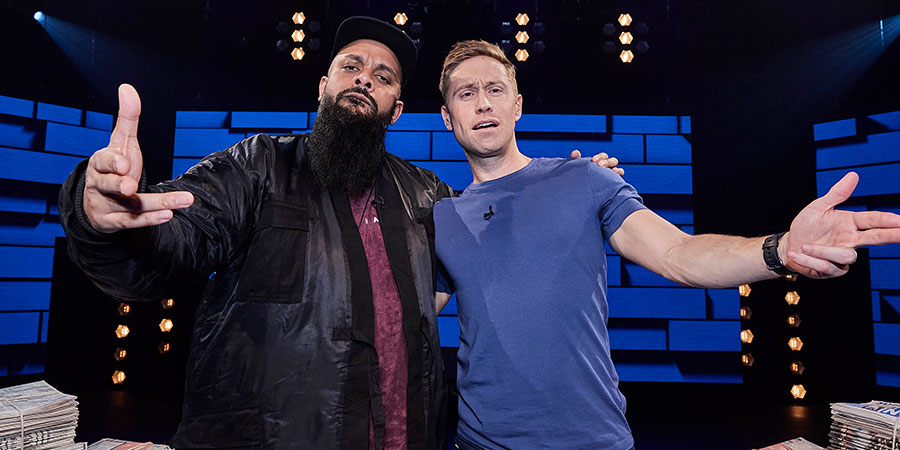 The Russell Howard Hour. Image shows from L to R: Guz Khan, Russell Howard. Copyright: Avalon Television