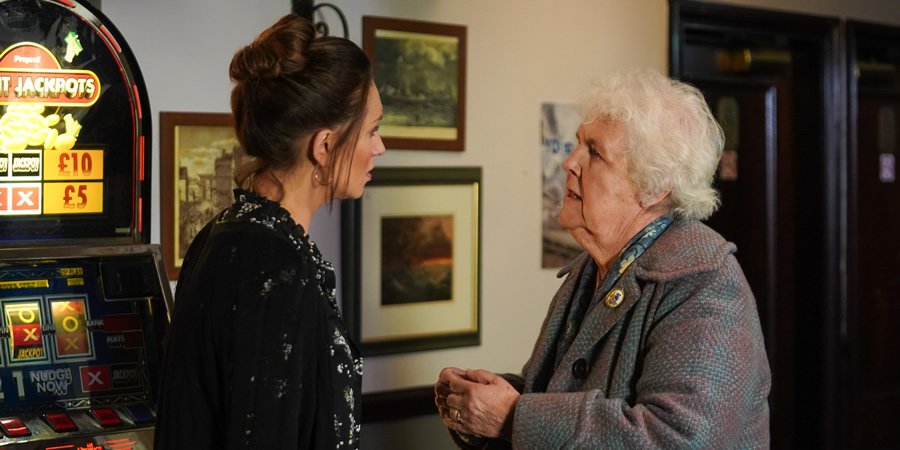 Scarborough. Image shows from L to R: Karen (Catherine Tyldesley), Marion (Stephanie Cole)