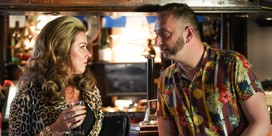 Scarborough. Image shows from L to R: Hayley Cox (Claire Sweeney), Barry 'Bigsy' Dickson (Steve Edge)