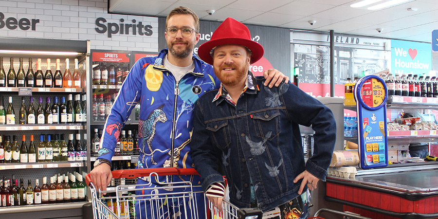 Shopping With Keith Lemon. Image shows left to right: Iain Stirling, Leigh Francis