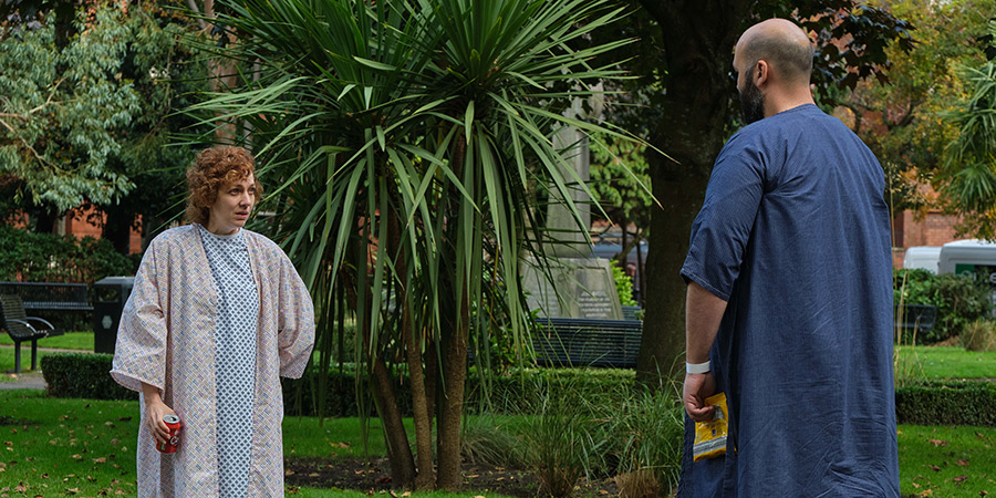 Significant Other. Image shows left to right: Anna (Katherine Parkinson), Sam (Youssef Kerkour)