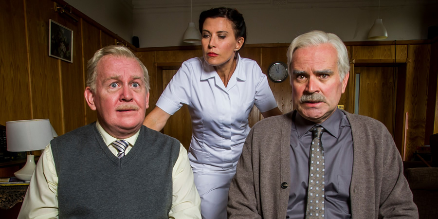 Still Game. Image shows from L to R: Jack Jarvis (Ford Kiernan), Mrs Fletcher (Ronni Ancona), Victor McDade (Greg Hemphill)