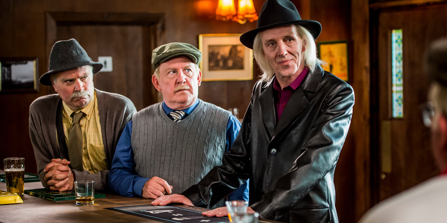 Still Game. Image shows from L to R: Victor McDade (Greg Hemphill), Jack Jarvis (Ford Kiernan), Sheathing (Bruce Morton)