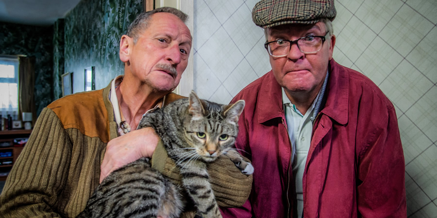 Still Game. Image shows from L to R: Joe (John Buick), Winston Ingram (Paul Riley)