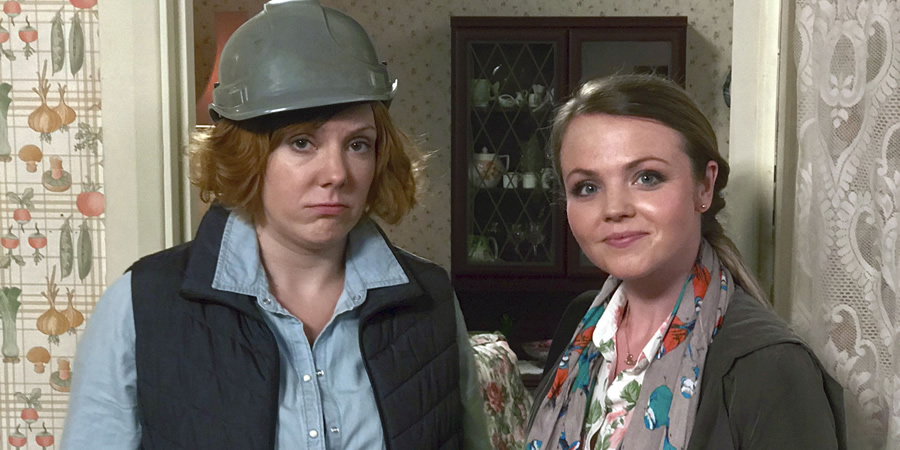 Still Open All Hours. Image shows from L to R: Ruby (Sophie Willan), Beth (Katie Redford). Copyright: BBC
