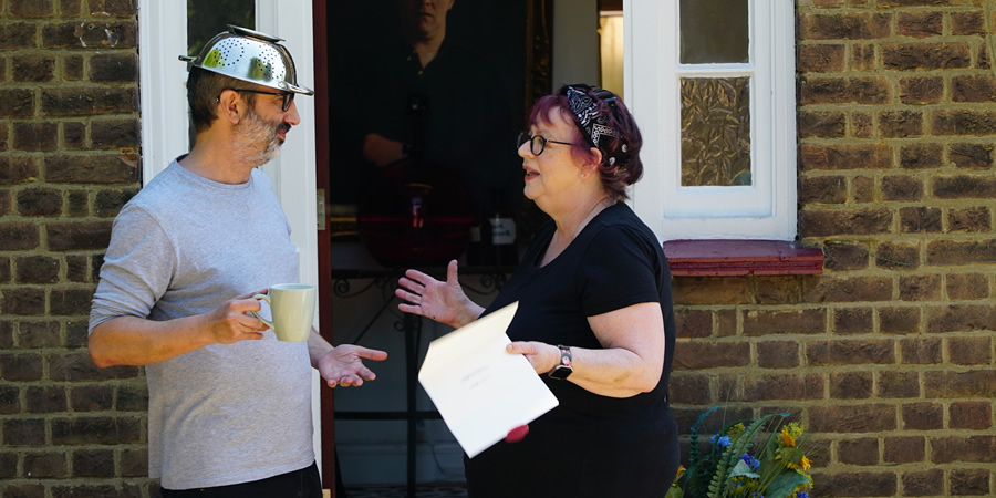 Taskmaster. Image shows from L to R: David Baddiel, Jo Brand. Copyright: Avalon Television