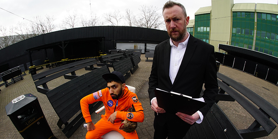 Taskmaster. Image shows from L to R: Mawaan Rizwan, Alex Horne. Copyright: Avalon Television