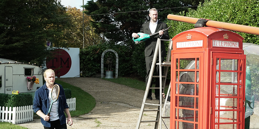 Taskmaster. Image shows from L to R: Jonnie Peacock, Alex Horne