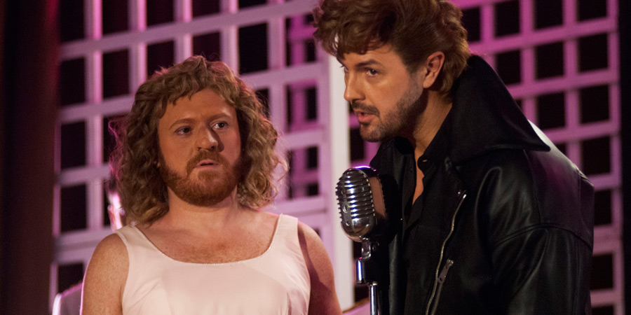 The Keith & Paddy Picture Show. Image shows from L to R: Baby (Leigh Francis), Johnny (Paddy McGuinness). Copyright: Talkback