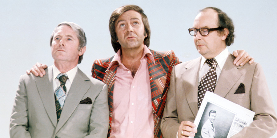 The Perfect Morecambe & Wise. Image shows left to right: Ernie Wise, Des O'Connor, Eric Morecambe. Credit: BBC