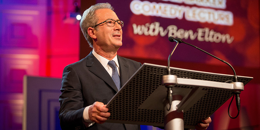 The Ronnie Barker Comedy Lecture. Ben Elton. Copyright: BBC