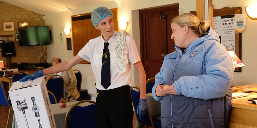 This Country. Image shows from L to R: Lee 'Kurtan' Mucklowe (Charlie Cooper), Kerry Mucklowe (Daisy May Cooper). Copyright: BBC