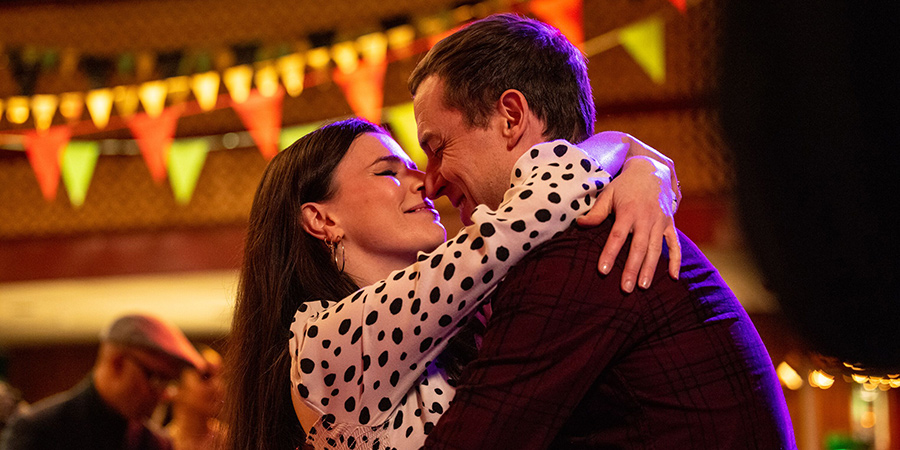 This Way Up. Image shows from L to R: Aine (Aisling Bea), Richard (Tobias Menzies). Copyright: Merman