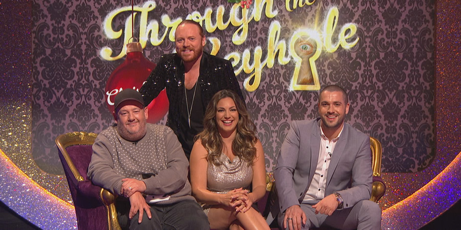 Through The Keyhole. Image shows from L to R: Johnny Vegas, Leigh Francis, Kelly Brook, Shayne Ward. Copyright: Talkback