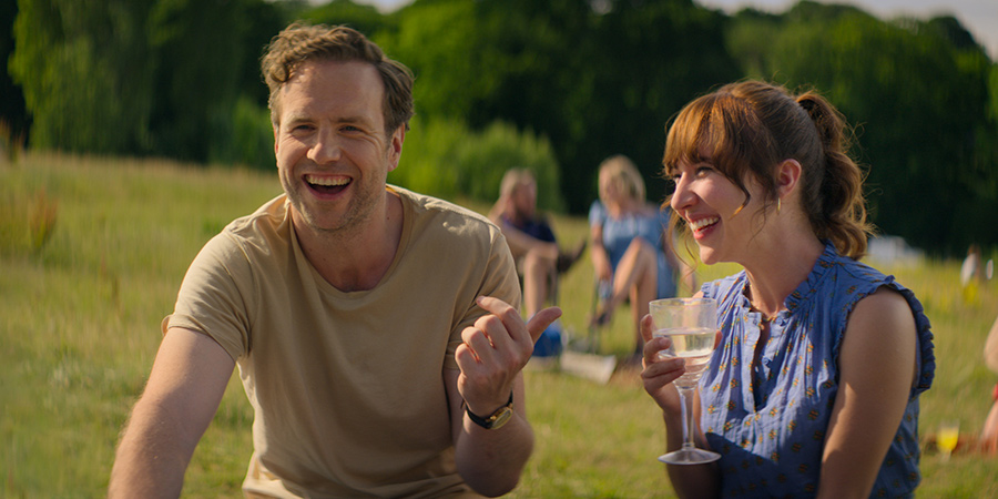 Trying. Image shows from L to R: Jason Ross (Rafe Spall), Nikki Newman (Esther Smith)