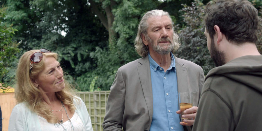 Uncle. Image shows from L to R: Jane (Geraldine James), Neville (Clive Russell), Andy (Nick Helm). Copyright: Baby Cow Productions