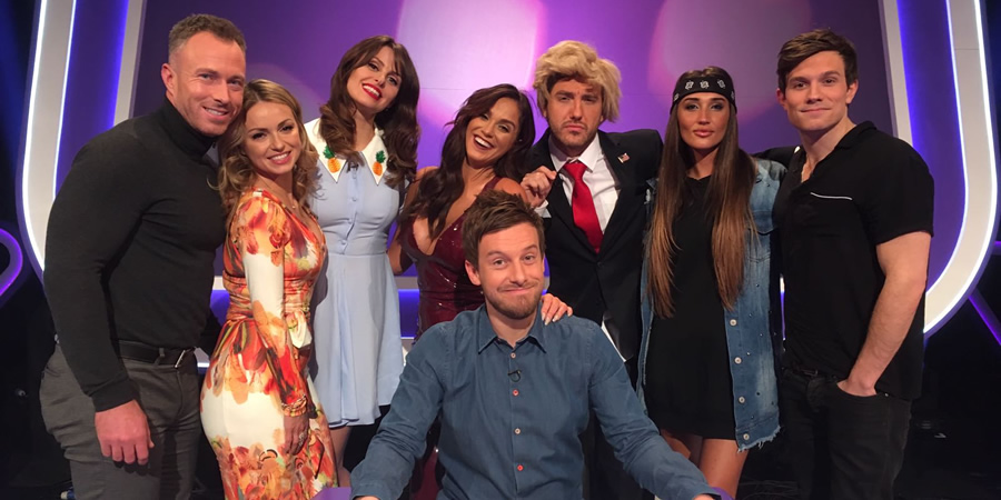 Virtually Famous. Image shows from L to R: James Jordan, Ola Jordan, Ellie Taylor, Vicky Pattison, Chris Ramsey, Seann Walsh, Megan McKenna, Will Best