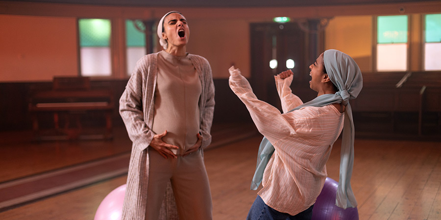 We Are Lady Parts. Image shows left to right: Noor (Aiysha Hart), Amina (Anjana Vasan)