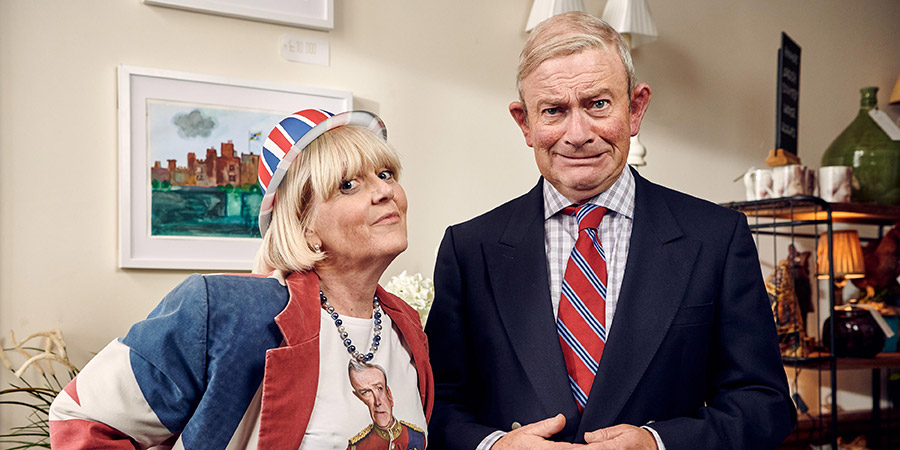 The Windsors. Image shows from L to R: Pru (Polly Kemp), Charles (Harry Enfield). Copyright: Noho Film and TV