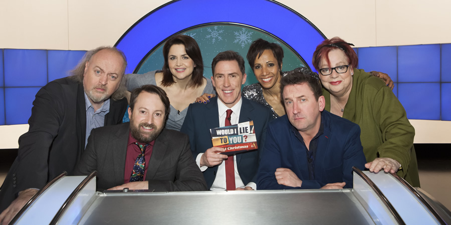 Would I Lie To You?. Image shows from L to R: Bill Bailey, David Mitchell, Ruth Jones, Rob Brydon, Kelly Holmes, Lee Mack, Jo Brand. Copyright: Zeppotron