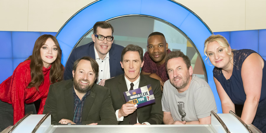 Would I Lie To You?. Image shows from L to R: Diane Morgan, David Mitchell, Richard Osman, Rob Brydon, Rory Reid, Lee Mack, Daisy May Cooper. Copyright: Zeppotron