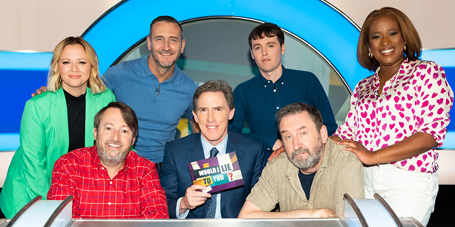 Would I Lie To You?. Image shows left to right: Kimberley Walsh, David Mitchell, Will Mellor, Rob Brydon, Sam Campbell, Lee Mack, Charlene White