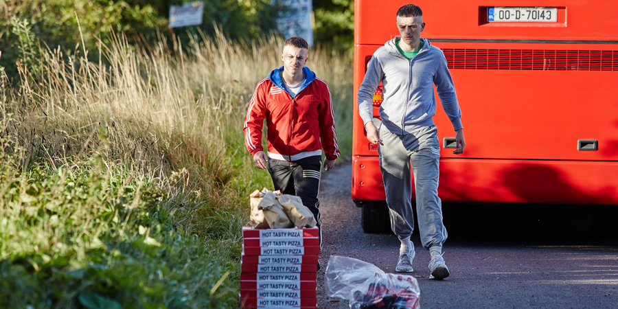 The Young Offenders. Image shows from L to R: Conor MacSweeney (Alex Murphy), Jock O'Keeffe (Chris Walley)