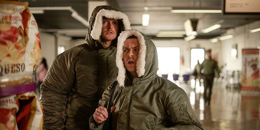 The Young Offenders. Image shows left to right: Jock O'Keeffe (Chris Walley), Conor MacSweeney (Alex Murphy)