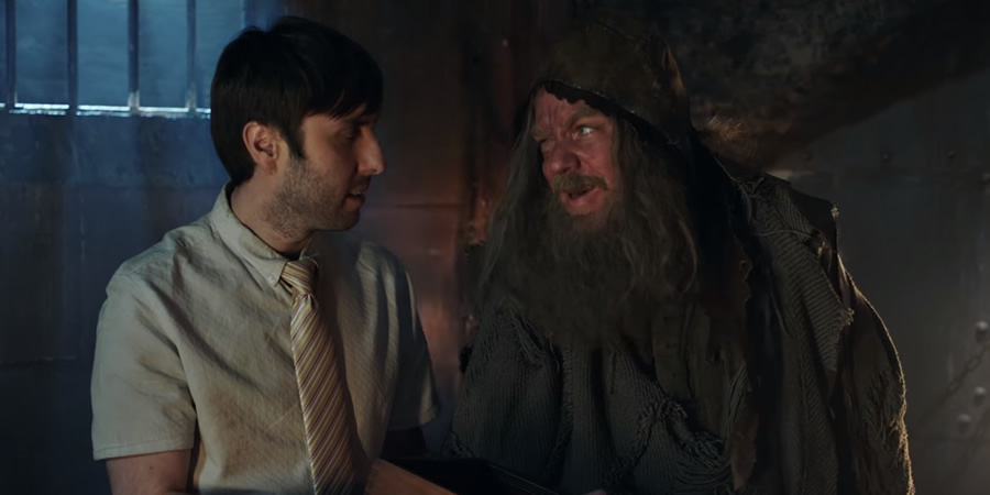 Zapped. Image shows from L to R: Brian (James Buckley), Kevlar (Rufus Hound)