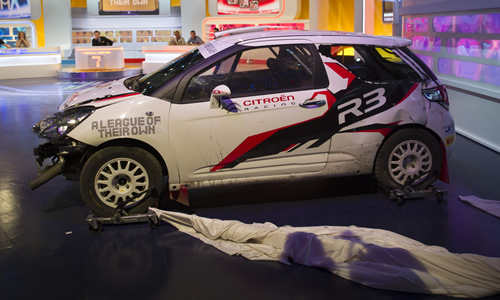 The broken rally car. Copyright: CPL Productions