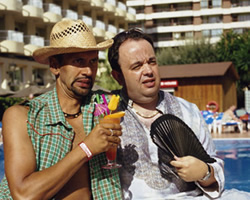 Benidorm. Image shows from L to R: Troy (Paul Bazely), Gavin (Hugh Sachs). Copyright: Tiger Aspect Productions