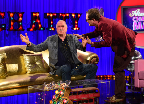 Alan Carr: Chatty Man. Image shows from L to R: John Cleese, Alan Carr. Copyright: Open Mike Productions