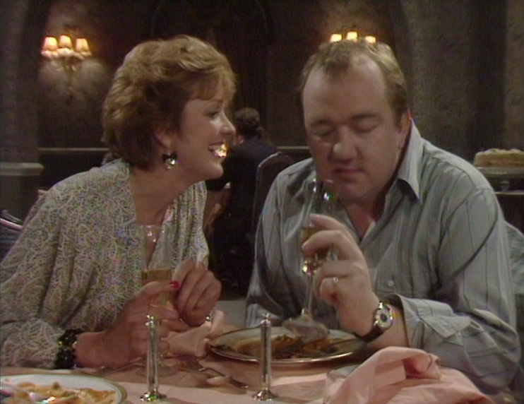 Colin's Sandwich. Image shows left to right: Jenny Anderson (Louisa Rix), Colin Watkins (Mel Smith)